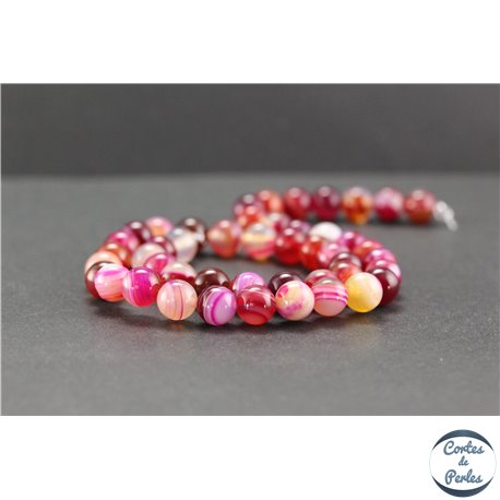 Perles en agate dark fuschia - Rondes/8mm