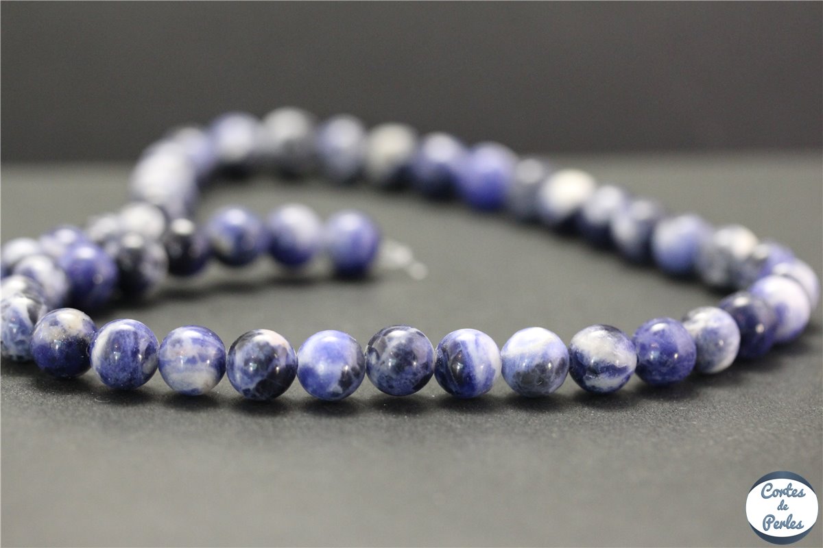 Bracelet étude en perles de 8 mm. Fluorite et sodalite