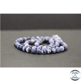 Perles en sodalite d'Afrique du Sud - Rondes/6mm - Grade AB+