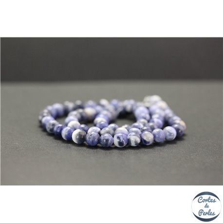 Perles en sodalite d'Afrique du Sud - Rondes/6mm - Grade AB+