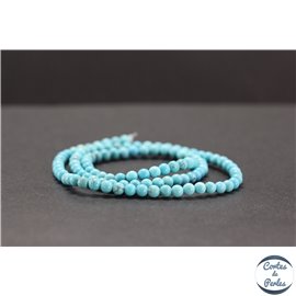 Perles en howlite turquoise - Rondes/4mm