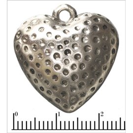Apprêts en Résine - Coeur/24 mm - Argenté