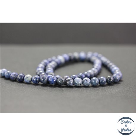 Perles en dumortiérite d'Afrique du Sud - Rondes/6mm - Grade AA
