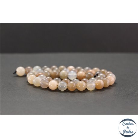 Perles en pierre de Soleil grise - Rondes/8mm - Grade A+