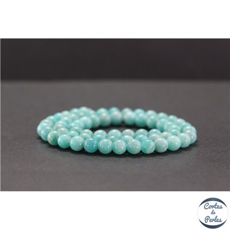 Perles en amazonite du Pérou - Rondes/6mm - Grade AA