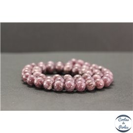 Perles en lépidolite du Brésil - Rondes/8mm - Grade A