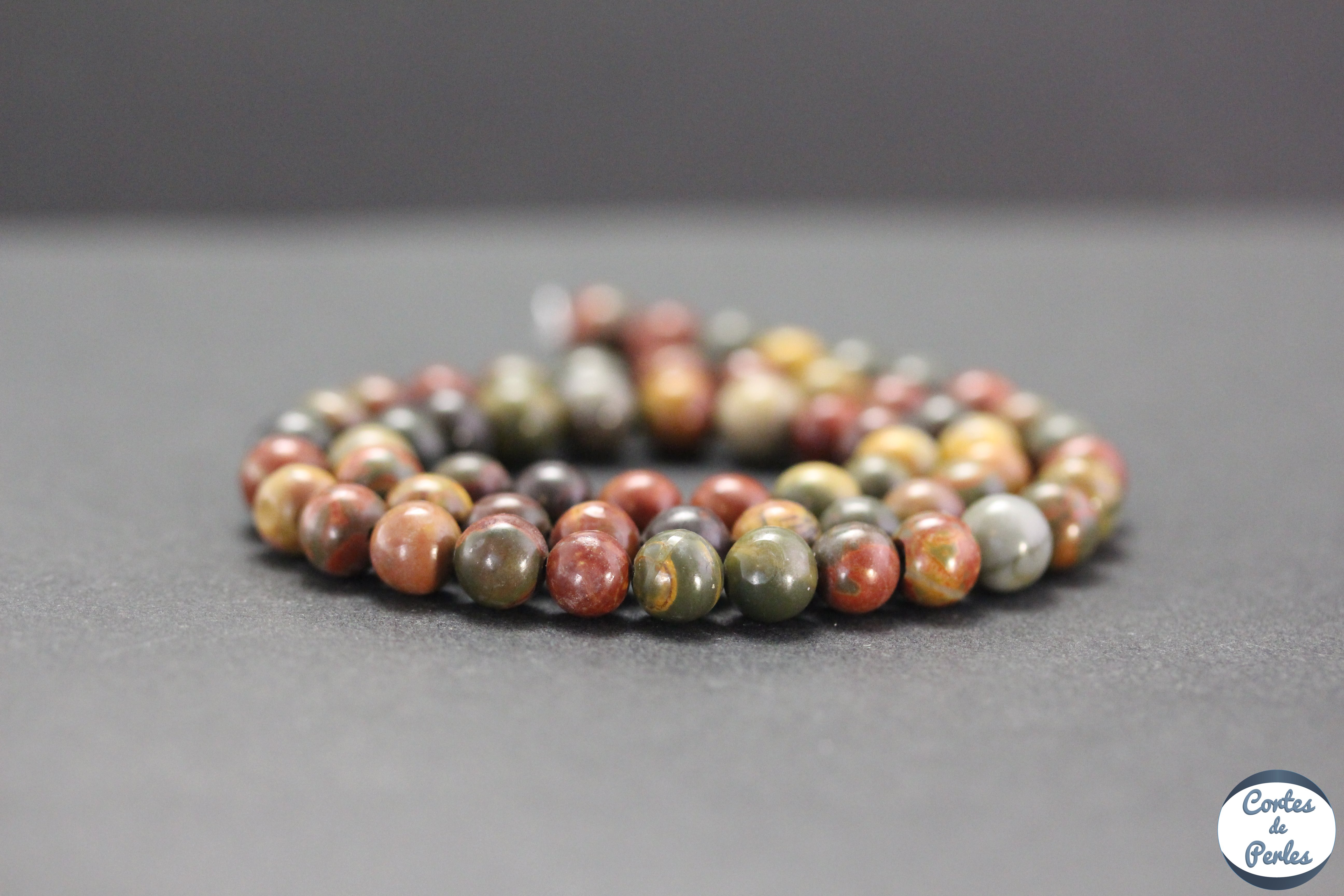 Perles Rondes En Jaspe Picasso Noir Naturel - 4mm, Pour Création De Bijoux, Neuf