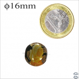 Perles Japonaises Tensha - Ronde/16 mm - Jaune