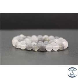 Perles dépolies en quartz nuage - Rondes/8mm