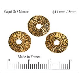 Apprêts Plaqués Or - 11 mm - Doré
