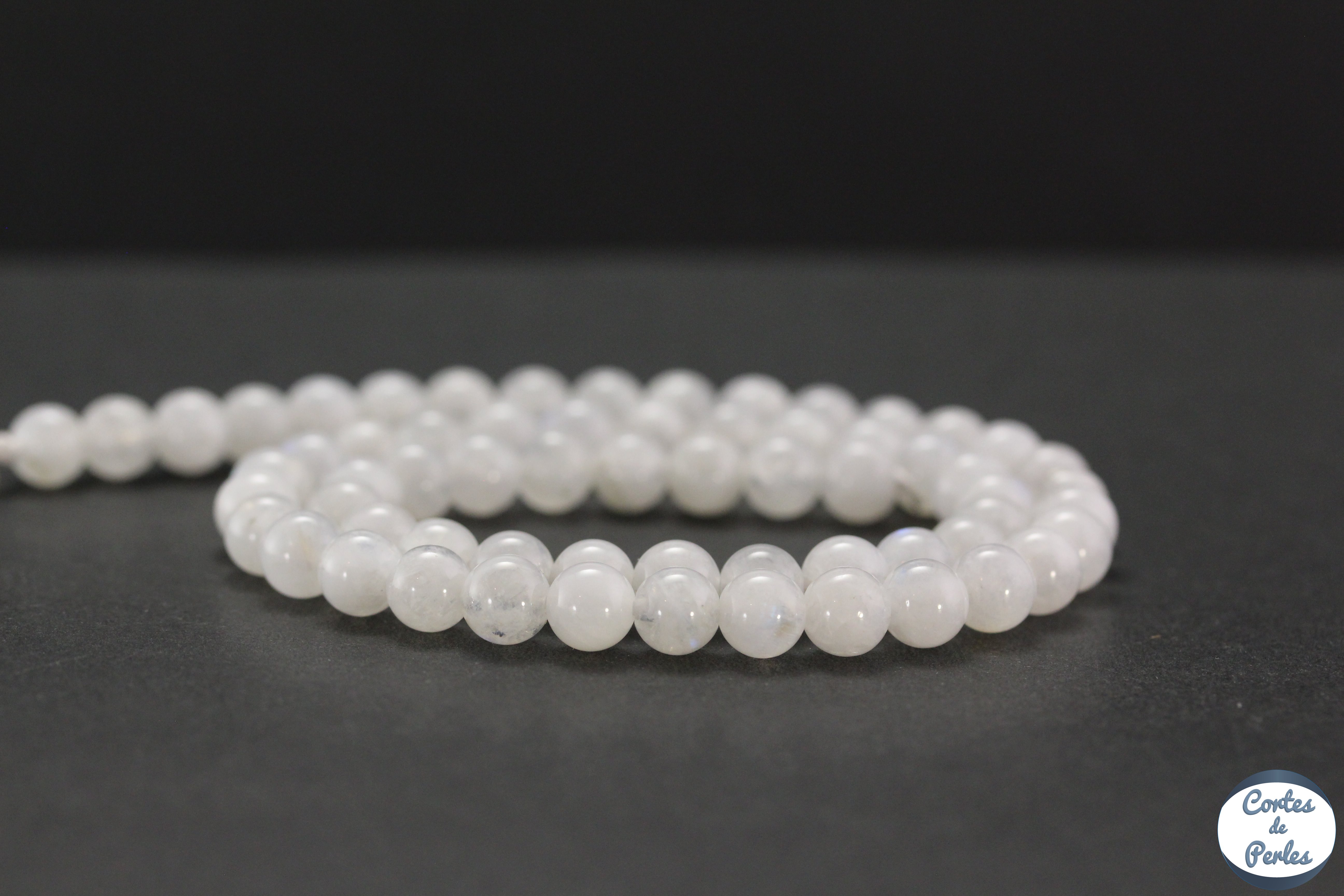 63 perles ronde naturelle 6 mm OEIL DE CHAT BLEU - Perles en verre - Creavea