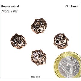 Apprêts Boules de Métal - 11 mm - Argenté