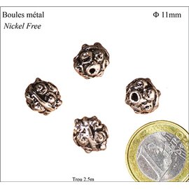 Apprêts Boules de Métal - 11 mm - Argenté