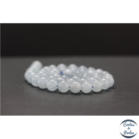 Perles en aigue marine - Rondes/8mm - Grade AB