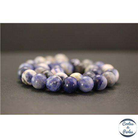 Perles en sodalite d'Afrique du Sud - Rondes/12mm - Grade AB