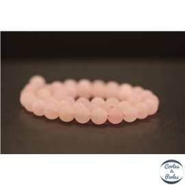 Perles dépolies en quartz rose - Rondes/8mm - Grade AB