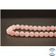 Perles dépolies en quartz rose - Rondes/8mm - Grade AB