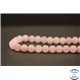 Perles dépolies en quartz rose - Rondes/8mm - Grade AB