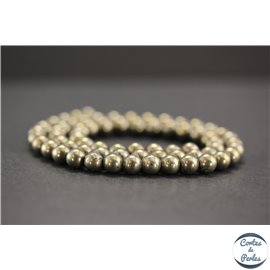 Perles en pyrite des USA - Rondes/6mm - Grade A+