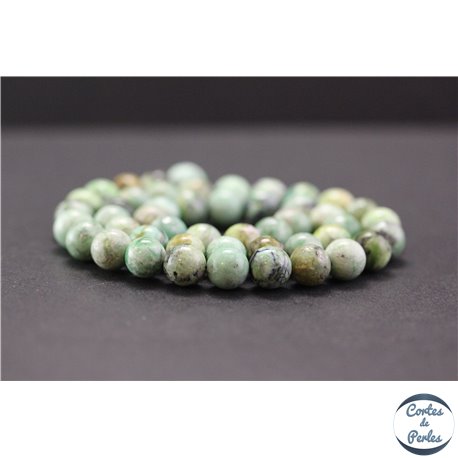 Perles en variscite du Brésil - Rondes/8mm - Grade A+