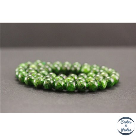 Perles en diopside de Russie - Rondes/8mm - Grade AB+