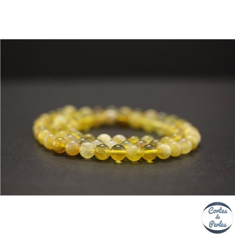 Perles en opale jaune d'Afrique - Rondes/6mm - Grade AB