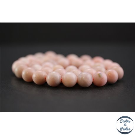 Perles en opale rose d'Afrique - Rondes/10mm - Grade A