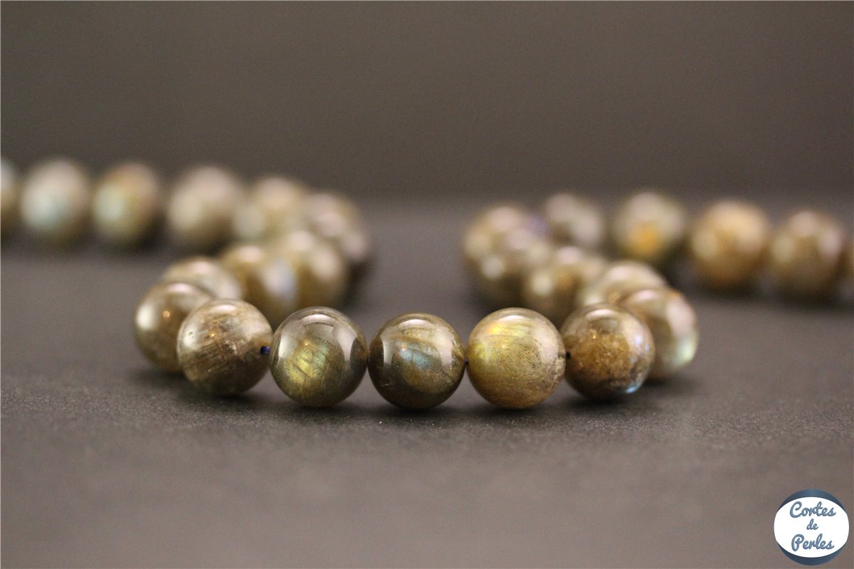 Bracelet pierre Labradorite - Perles AA 12mm