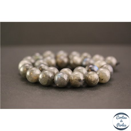 Perles en labradorite dark de Madagascar - Rondes/14mm - Grade A