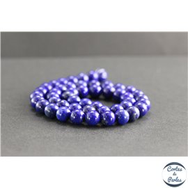 Perles en lapis lazuli d'Afghanistan - Rondes/8mm - Grade AA