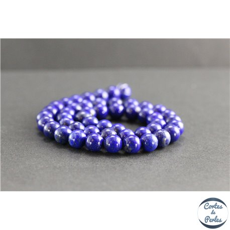 Perles en lapis lazuli d'Afghanistan - Rondes/8mm - Grade AA