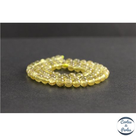 Perles en apatite jaune de Madagascar - Rondes/6mm - Grade AA