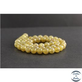 Perles en apatite jaune de Madagascar - Rondes/8mm - Grade AA