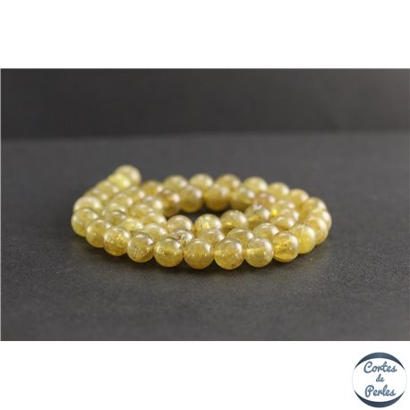 Perles en apatite jaune de Madagascar - Rondes/8mm - Grade AA