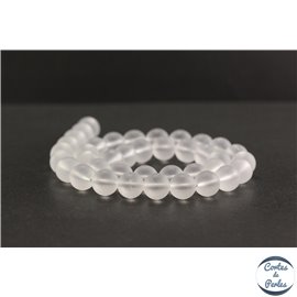 Perles dépolies en cristal de roche - Rondes/10mm - Grade A