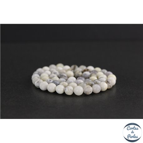 Perles en opale blanche d'Afrique - Rondes/6mm - Grade AB