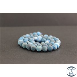 Perles dépolies en apatite de Madagascar - Rondes/8mm - Grade A