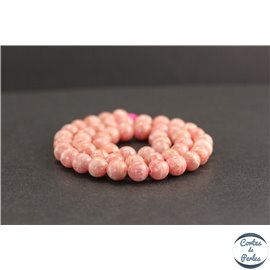 Perles en rhodochrosite d'Argentine - Rondes/8mm - Grade A