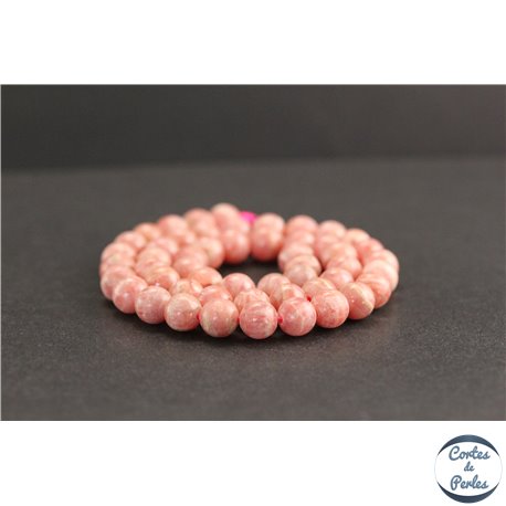 Perles en rhodochrosite d'Argentine - Rondes/8mm - Grade A