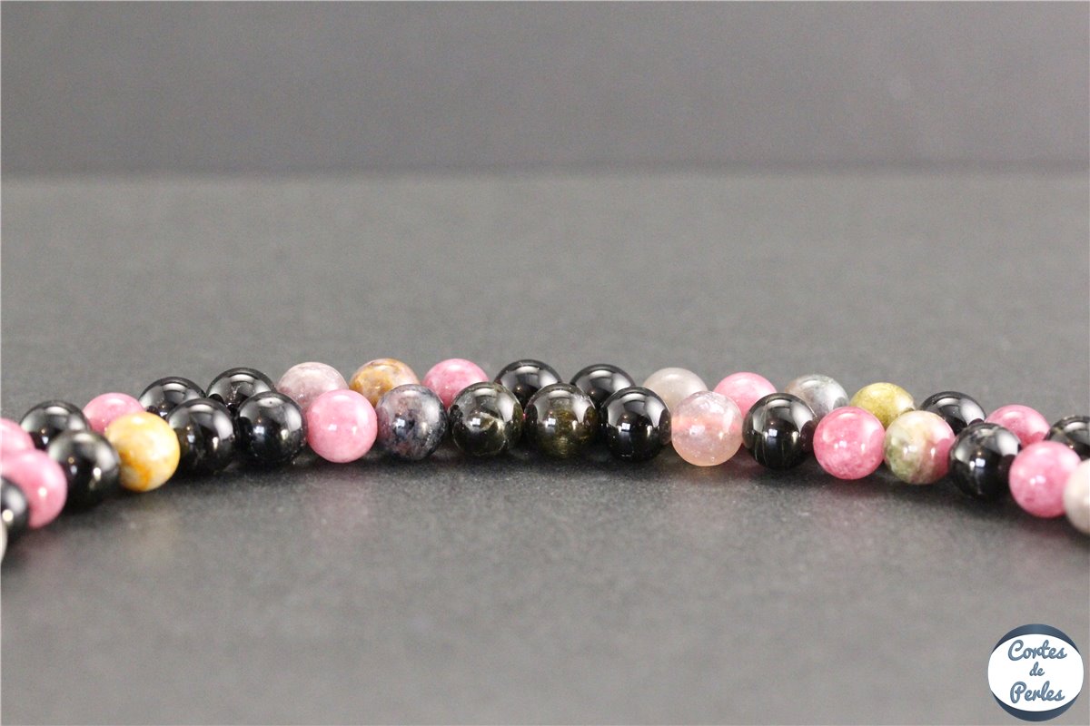 Perles Rondes En Tourmaline Noire Naturelle 8mm - Fil De 38,1cm - Pour Création De Bijoux