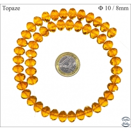 Perles en Cristal de Bohème - Roue/10 mm - Topaze