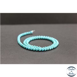 Perles en turquoise Kingman d'Arizona - Rondes/4mm- Grade AA