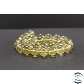 Perles en quartz citron du Brésil - Rondes/12mm - Grade A