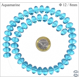 Perles en Cristal de Bohème - Roue/12 mm - Bleu