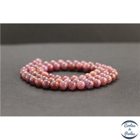 Perles en rubis de Birmanie - Rondes/6mm - Grade AB