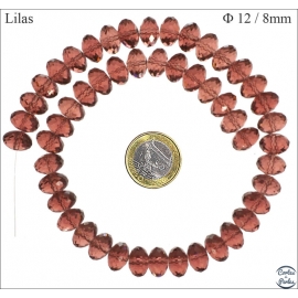 Perles en Cristal de Bohème - Roue/12 mm - Lilas