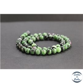 Perles en anyolite rubis zoisite de Tanzanie - Rondes/6mm - Grade AB