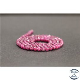 Perles facettées en rubis de Birmanie - Rondes/3mm - Grade AB