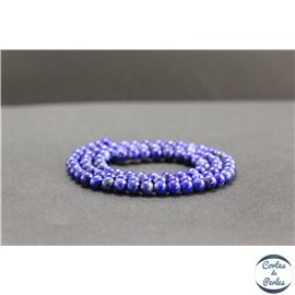 Perles en lapis lazuli d'Afghanistan - Rondes/4mm - Grade AB