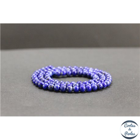 Perles en lapis lazuli d'Afghanistan - Rondes/4mm - Grade AB